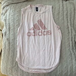adidas Women’s Pale Pink Sleeveless Logo Tank